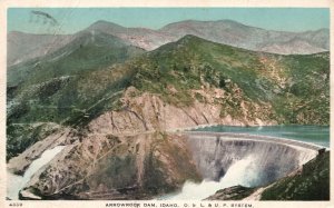 Vintage Postcard 1920 Arrowrock Concrete Arch Dam Boise County River Idaho ID