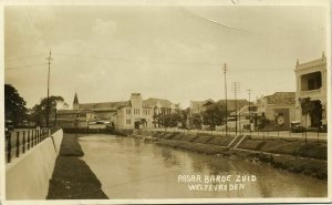 indonesia, JAVA WELTEVREDEN, Pasar Baru South (1920s) RPPC Postcard
