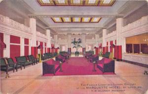 St Louis Missouri~Marquette Hotel Lobby & Ladies Gallery~c1910 Postcard