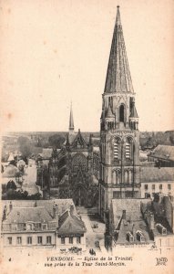 Vintage Postcard 1910's Eglise de la Trinite Saint Martin Church Vendome France