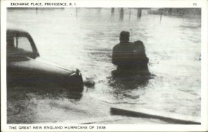 Providence RI Exchange Place Flood 1938 Hurricane Postcard