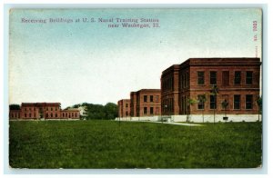 Receiving Buildings US Naval Training Station Waukegan Illinois Postcard
