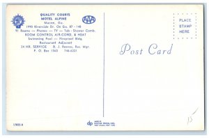 c1950's Quality Courts Motel And Swimming Pool Alpine Macon Georgia GA Postcard