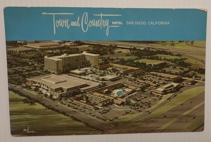 Postcard Town & Country Hotel San Diego California Mission Valley Giant Chrome