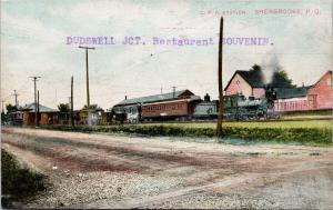 CPR Station Sherbrooke Quebec QC Dudswell JCT Restaurant Souvenir Postcard E51