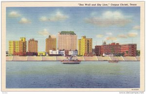 Sea Wall and Sky Line, Corpus Christi,  Texas, 30-40s