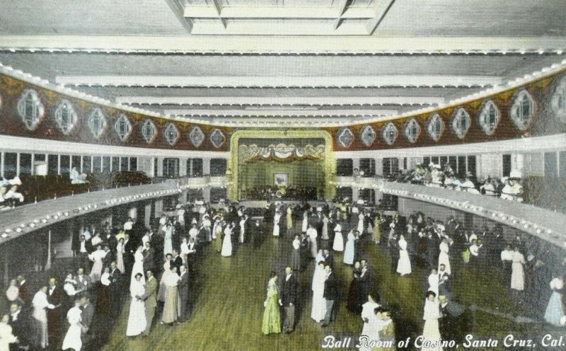 C.1910 Inside View, Ball Room of Casino, Santa Cruz, Cal. Postcard P61