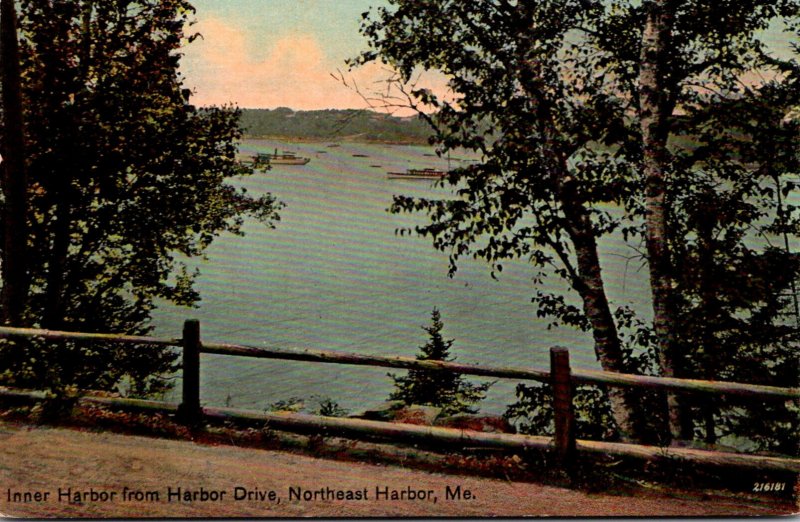 Maine Northeast Harbor Inner Harbor From Harbor Drive
