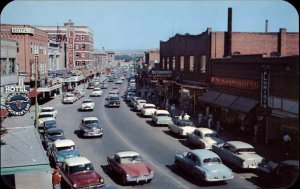Lewiston Idaho ID Classic 1950s Cars Street Scene Vintage Postcard
