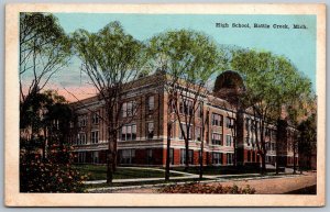 Battle Creek Michigan 1928 Postcard High School