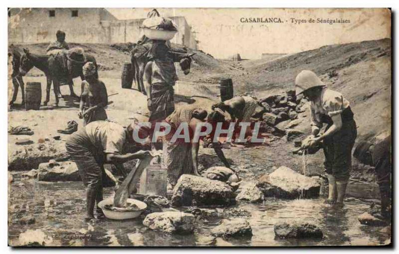 Old Postcard Casablanca Morocco Types of Senegalese SenegalFemme