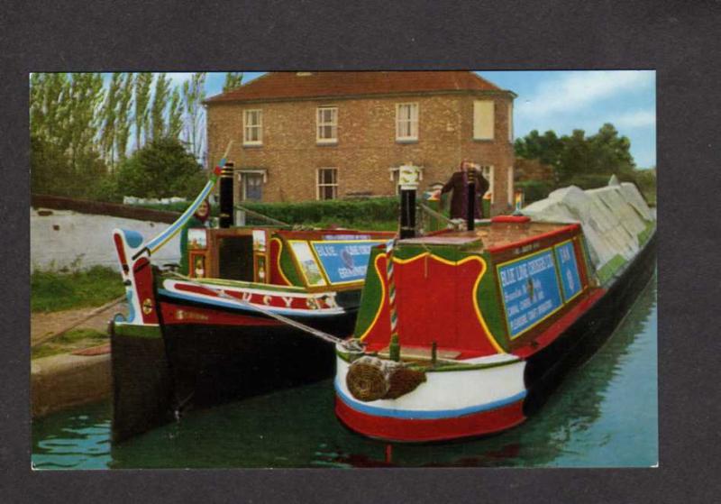 UK England British Narrow Boats Braunston Grand Union Canal Postcard