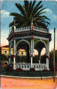Algeria Blida Le Kiosque de la Place d'Armes Vintage Postcard C145