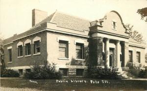 Chase C-1910 Public Library Polo Illinois RPPC real photo postcard 8666