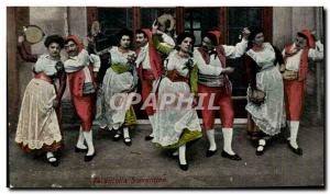 Old Postcard Italy Italia Tarantella Sorrentina Folklore Dance