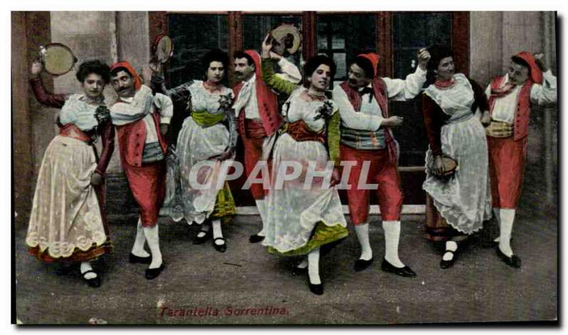 Old Postcard Italy Italia Tarantella Sorrentina Folklore Dance