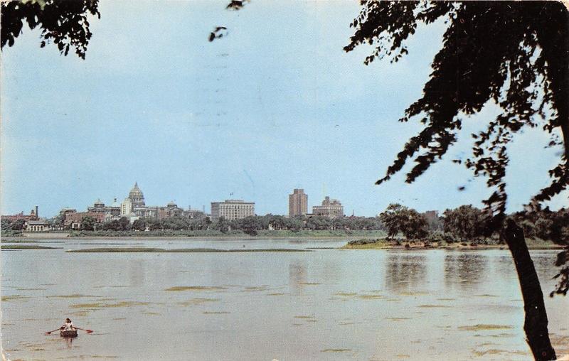 Harrisburg Pennsylvania Skyline from West Shore of Susquehanna River~Info Bk~'62