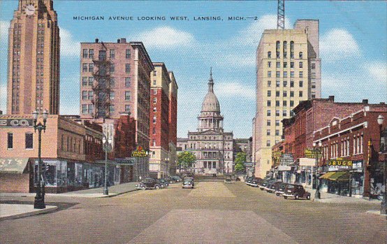 Michigan Lansing Michigan Avenue Looking West