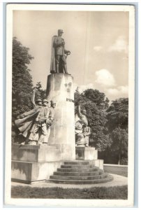 1949 Monument at Trencin Slovakia Vintage Posted RPPC Photo Postcard