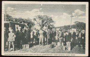 Drafted Men Receiving Their First Physical Exam, Camp Devens, MA. 1917 YMCA card