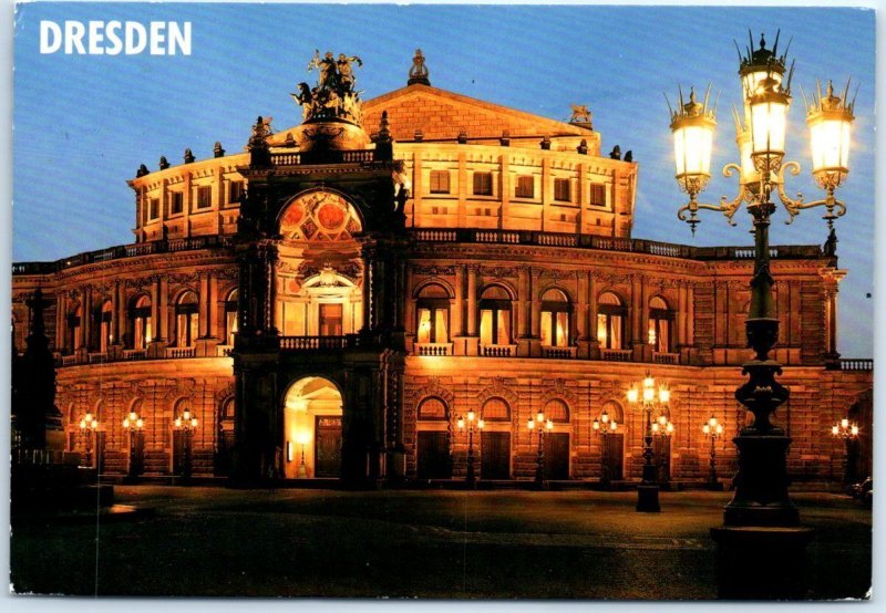 Postcard - Semper Opera at night - Dresden, Germany