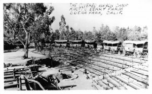 RPPC KNOTT'S BERRY FARM Buena Park Covered Wagon Camp c1950s Vintage Postcard