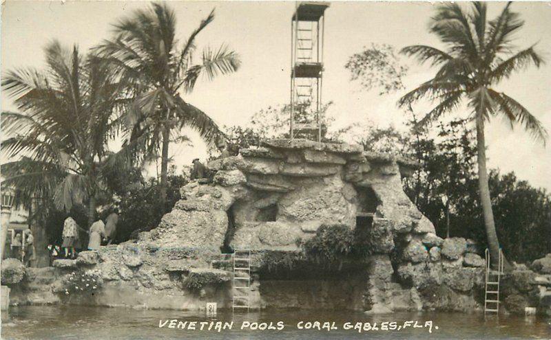 Coral Gables Florida Venetian Pools View #2 1920s RPPC Photo Postcard 13018