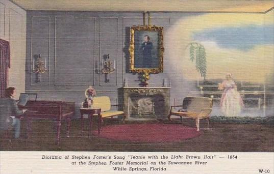 Florida White Springs Diorama Of Stepen Forter's Song Jeanie With The Light B...