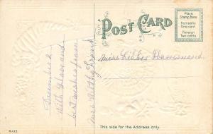 Thanksgiving Greetings c1912 Embossed Postcard Turkey by J.Herman