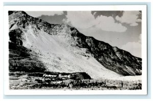 c1940's Frank Slide Alberta Canada RPPC Photo Vintage Turtle Mountain Postcard 