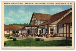 c1950 Washington Bath House Guests After Bath Saratoga Springs New York Postcard