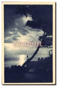 Old Postcard Sunset on the coast d & # 39azur