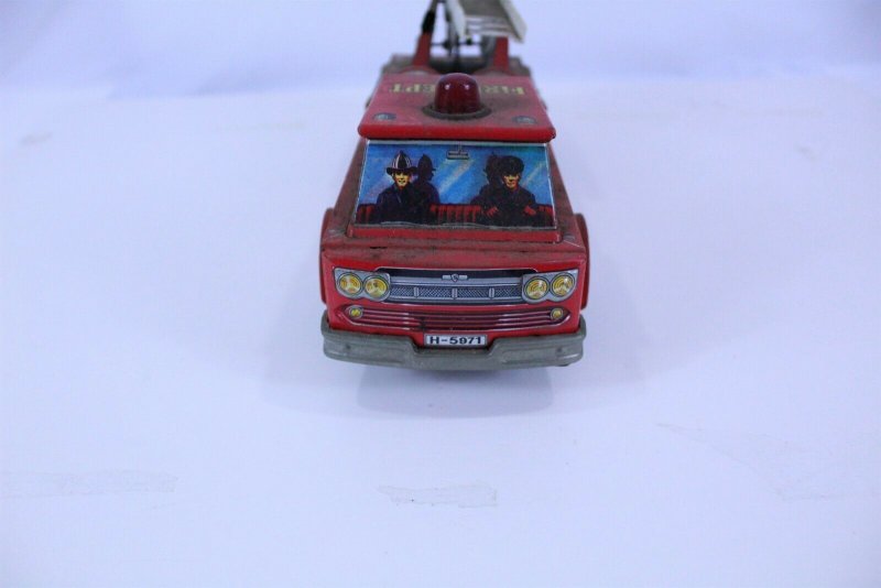 Fire Truck Vintage Metal Selling for Parts or Repair Non Working 13 1/2 Long