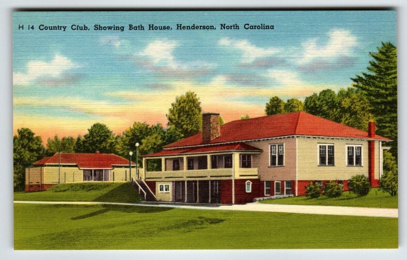 Country Club Bath House Building Franklin North Carolina Linen Postcard Unposted