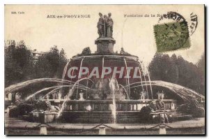 Old Postcard Aix en Provence Fontaine de la Rotonde