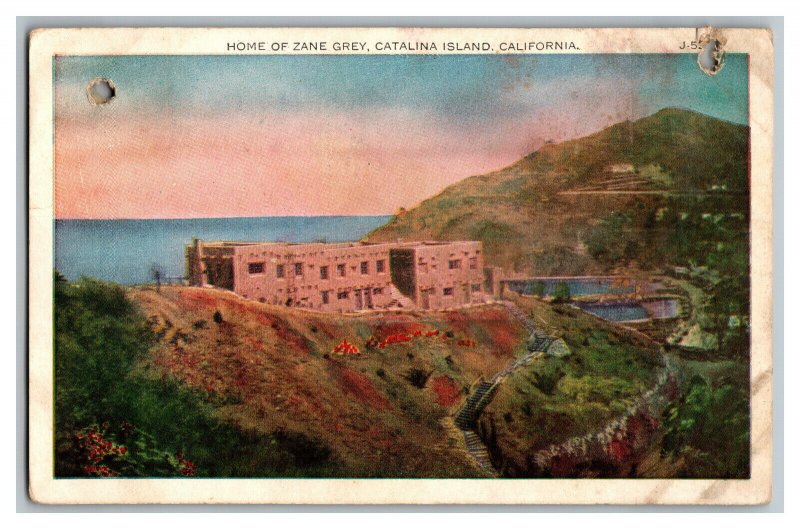 Home Of Zane Grey Catalina Island California Vintage Standard View Postcard 