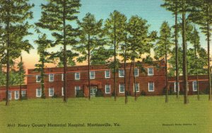 Vintage Postcard Henry County Memorial Hospital Martinsville Virginia Asheville