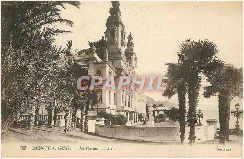 Old Postcard Monte Carlo Casino