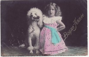 Postcard Old Poodle Dog Fun Children