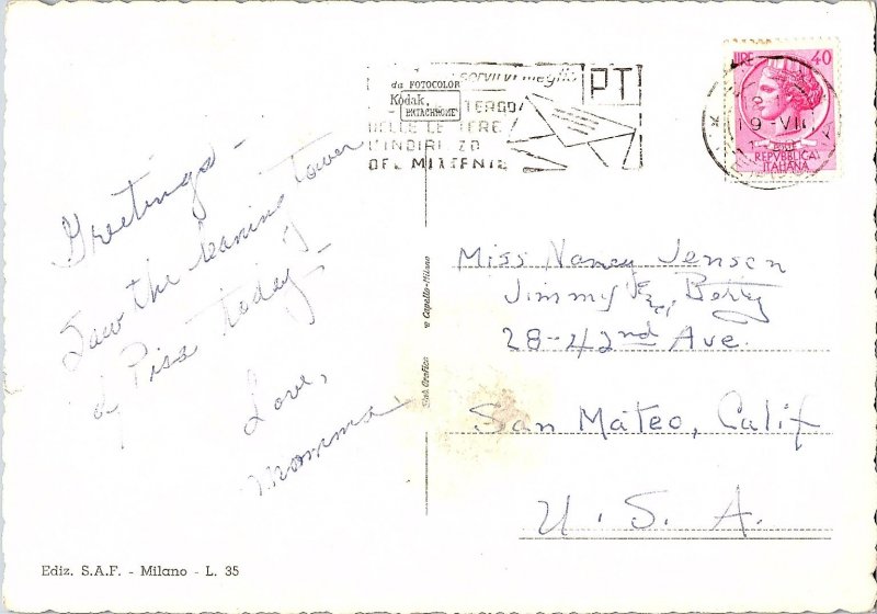 Multi-View Italy's Major Landmarks 1960s Postcard