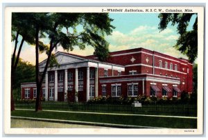 c1930's Whitfield Auditorium MSCW Columbus Mississippi MS Vintage Postcard 