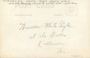 1940s Wisconsin Dells White Eagle River View Guide North Star Boat RPPC  