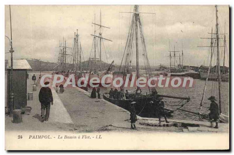 Postcard Old PAIMPOL basin Flot