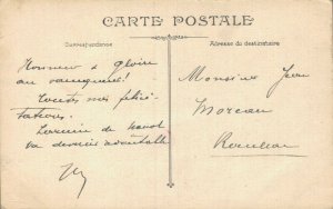 Military Pendant la Halte Le Drapeau Vintage Postcard 07.08