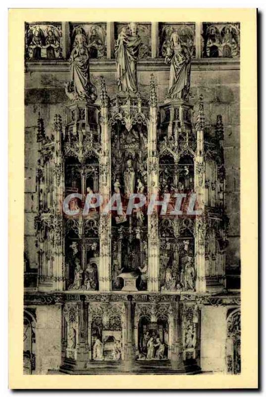 Postcard Ancient Church of Brou Altarpiece of the Seven Joys of the Virgin