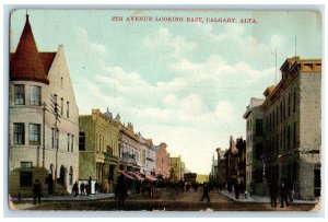 1910 8th Avenue Looking East Calgary Alberta Canada Antique Posted Postcard