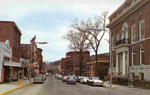 Street Scene Business District Cars Rumford Maine 1950s postcard