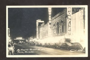 RPPC RENO NEVADA DOWNTOWN VIRGINIA STREET SCENE OLD CARS REAL PHOTO POSTCARD