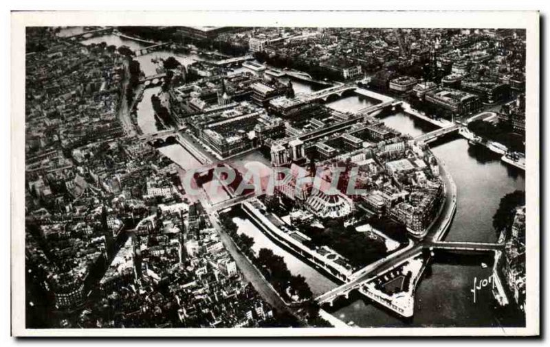 Old Postcard The Seine Paris By Air and & # 39lle of the City