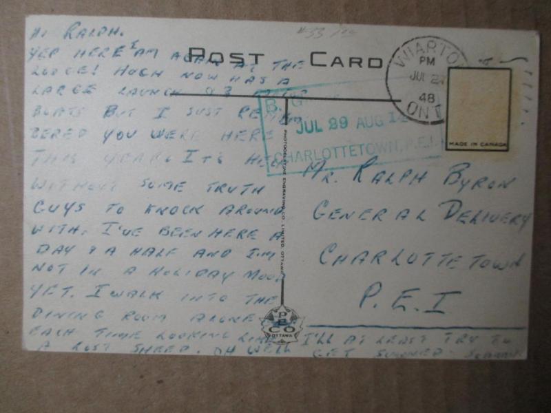 1948 Canada Photo Postcard - Wildwood Lodge Cabins, Red Bay, Ontario-Read (ZZ24)